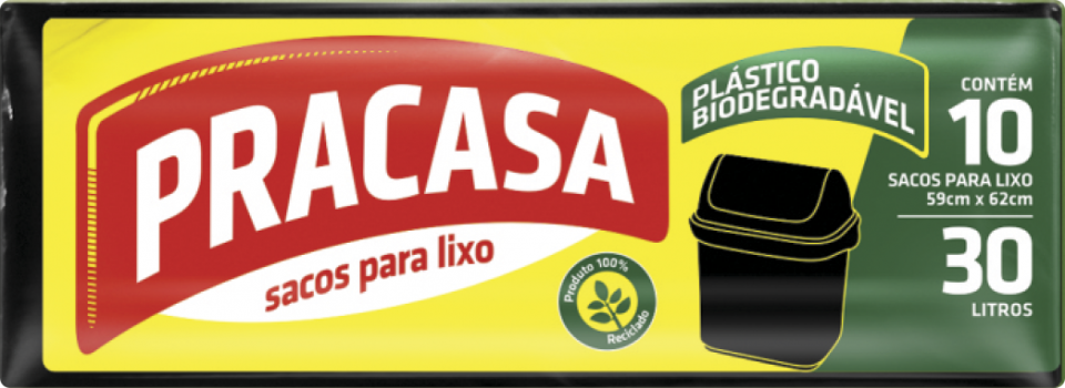 PRACASA - Sacos para Lixo 30 litros com 10 Sacos | Fardo com 25 rolos Cód. EAN 7896167700395 