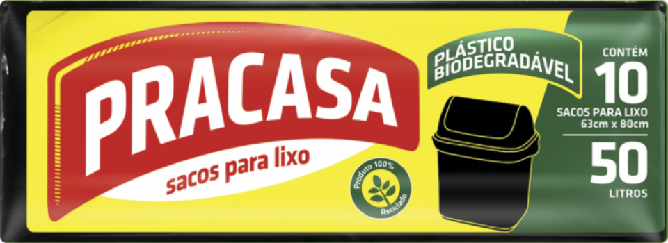 PRACASA - Sacos para Lixo 50 litros com 10 Sacos | Fardo com 25 rolos Cód. EAN 7896167700401 